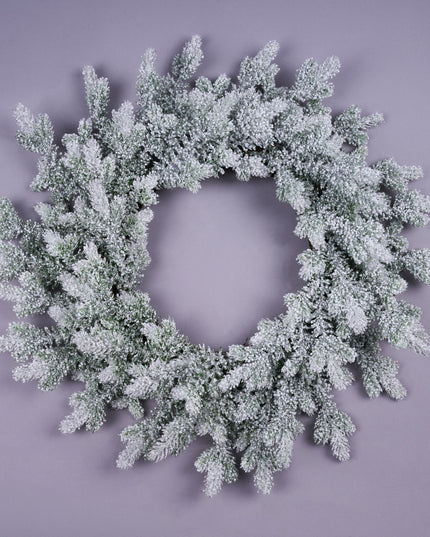 24" Diameter Snow Spruce Wreath