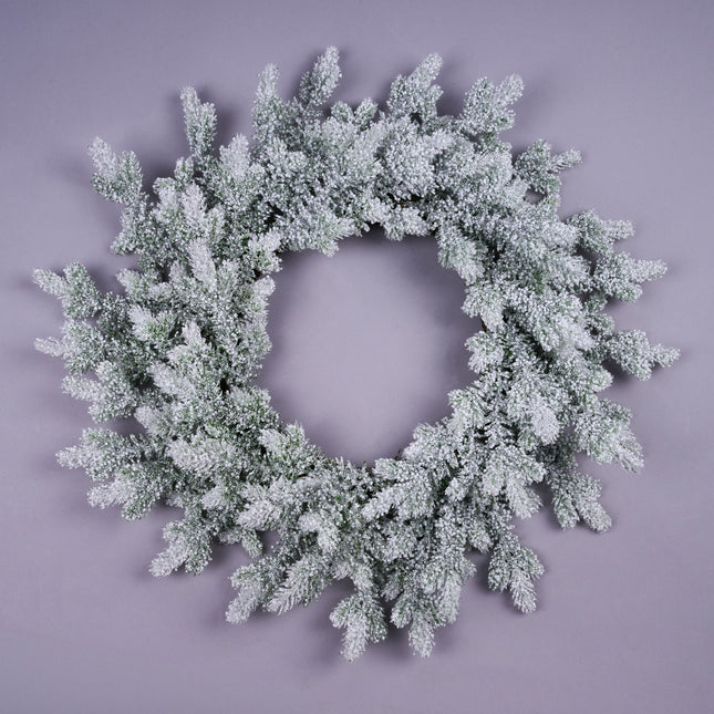 24" Diameter Snow Spruce Wreath