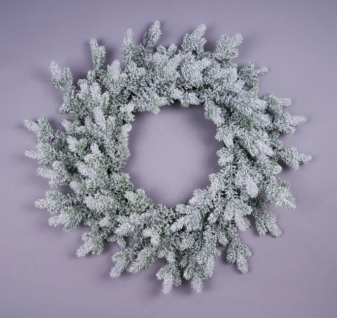 24" Diameter Snow Spruce Wreath