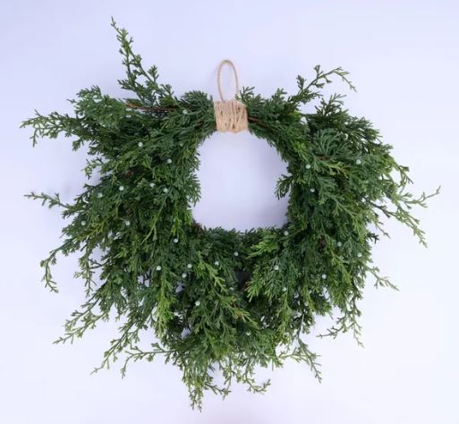 24" Juniper w/ Berry Drippy Heart