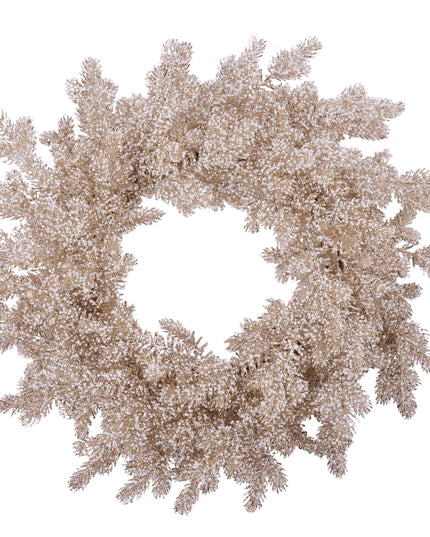 24"Diameter Gold Glitter/Snow Spruce Wreath