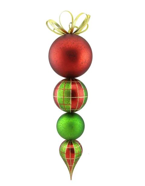22" Antique Look Plaid Finial Ornament