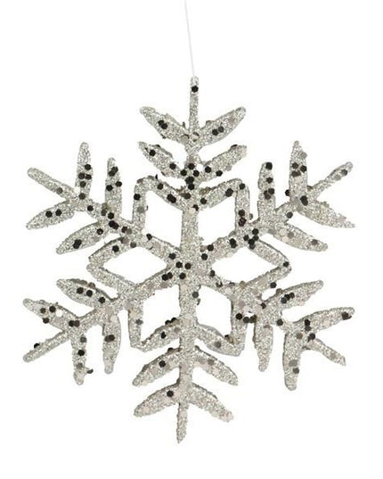 2 Asst 10"Dia Glitter Snowflake Ornament