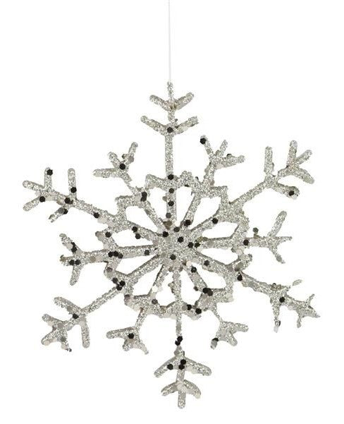 2 Asst 10"Dia Glitter Snowflake Ornament