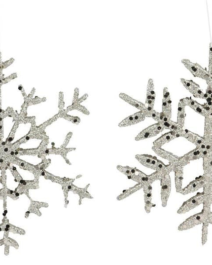 2 Asst 10"Dia Glitter Snowflake Ornament