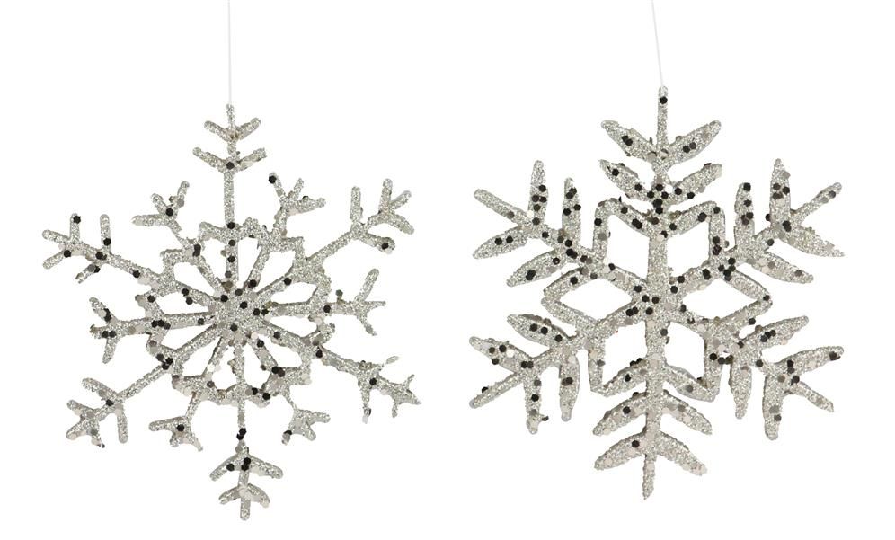 2 Asst 10"Dia Glitter Snowflake Ornament